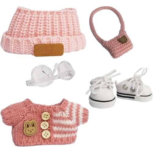 Puppen Accessoires, Puppenzubehör Und Outfit-Set, Spielzeugmode Socken Mütze Halskette Brille Outfit Für Mädchen Kleinkinder Sammler Geburtstag Feiertag Weihnachten Geschenk von Generisch