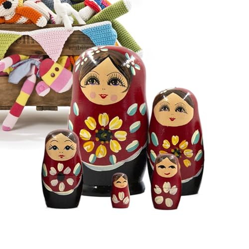 Puppen Für Kinder - Holz Matrjoschka Puppen Tischdekoration Figur - Wohndekoration für Kinderzimmer Kamin Festtisch Schlafzimmer Eingangsbereich Puppen Für Kinder - Holz Matrjoschka Puppen Tischdekoration Figur - Wohndekoration für Kinderzimmer Kamin Festtisch Schlafzimmer Eingangsbereich von Generisch