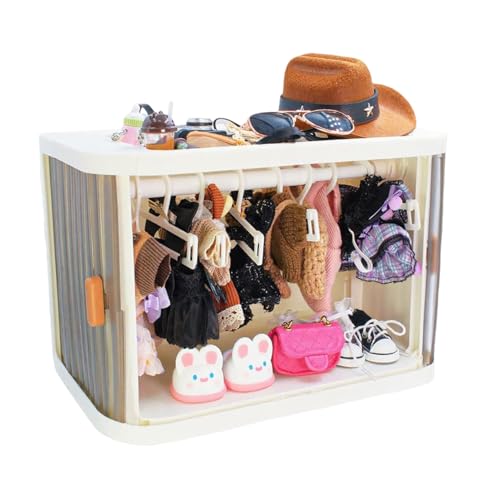 Puppen Kleiderschrank - Faltbare Aufbewahrungsbox Für Kleidung Zubehör | Cartoon Organizer Für Sammler Puppen | Mini Garderobe Display | Aufbewahrung Für Kinderzimmer Schreibtisch Puppen Kleiderschrank - Faltbare Aufbewahrungsbox Für Kleidung Zubehör | Cartoon Organizer Für Sammler Puppen | Mini Garderobe Display | Aufbewahrung Für Kinderzimmer Schreibtisch von Generisch