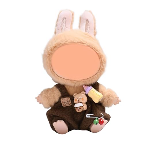 Puppen-Plüsch-Kleidungs-Set, Plüschkleidung für 17 cm große Puppe, Premium-Modekleider mit Zubehör, Puppenkleidung und Stilpaket von Generisch