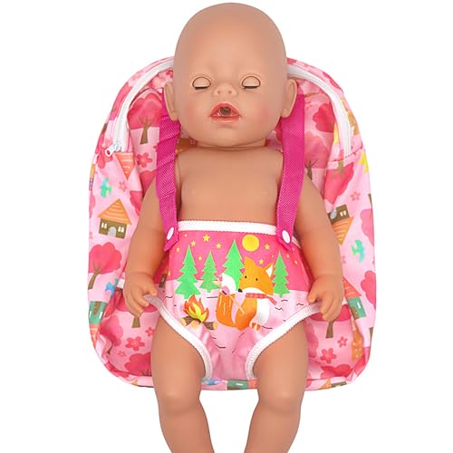 Puppenbetreiber für Puppen - Vorder- und Rücken -Babypuppen -Rucksack | Stellen Sie sich vor, Spielpuppenzubehör mit einstellbaren Gurten zu spielen, passt 12 bis 18 Zoll Puppen, ideal für Kleinkinder von Generisch