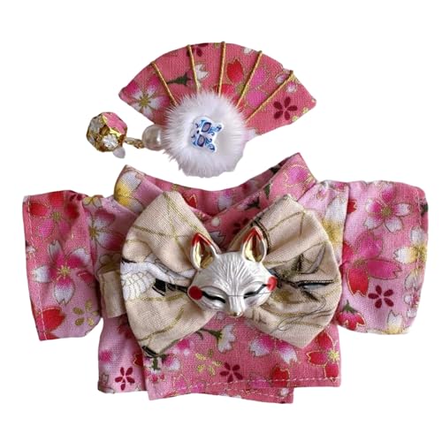 Puppenbett Kleidung für Puppen, Bunte Kimono-Kleidungssets, geeignet für 17 cm Puppenkleidungszubehör (Kleidung ohne Puppe), Kleidungsoutfit, stilvolle Mode für Puppenkleidung 43 cm (D, 10x15x1 cm) von Generisch