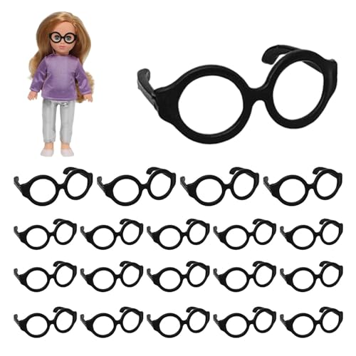 Puppenbrille Linsenlose Brille für Puppen Kleine Brille Puppe Brille für 7-12 Zoll Puppe Puppen Kostüm Zubehör Puppe Dress Up Requisiten von Generisch