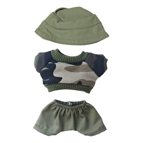 Puppenkleider-Set für 17 cm große Puppen, niedliches handgefertigtes Kleidung, Outfit-grünes Oberteil + kurze Hose mit Manschetten, Geschenke für Puppensammler, Mädchen, Jungen, 5,9/6,7 Zoll Puppenkleider-Set für 17 cm große Puppen, niedliches handgefertigtes Kleidung, Outfit-grünes Oberteil + kurze Hose mit Manschetten, Geschenke für Puppensammler, Mädchen, Jungen, 5,9/6,7 Zoll von Generisch