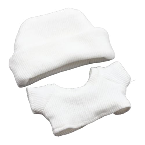 Puppenkleidung für 17cm Plüschpuppen – 2-teiliges Set, Monster Outfit Accessoires, Puppen Kleidung mit Hut & T-Shirt für Kinder & Sammler, Puppenzubehör für Mädchen (B, One Size) von Generisch