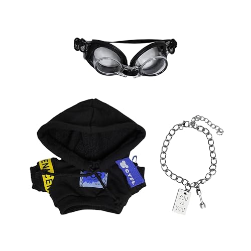 Puppenkleidungs-Set, 17 cm, bezaubernde Outfits für Puppen, stilvolles Zubehör, Kleidung, Verkleidungen, austauschbare Kleidungskollektionen, inklusive Hoodie, Brille, Halskette Puppenkleidungs-Set, 17 cm, bezaubernde Outfits für Puppen, stilvolles Zubehör, Kleidung, Verkleidungen, austauschbare Kleidungskollektionen, inklusive Hoodie, Brille, Halskette von Generisch