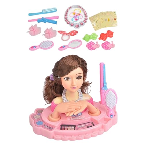 Puppenkopf-Haar-Styling-Make-up-Spielzeug-Set, Friseur-Styling-Kopf-Puppe,Make-up- und Haarstyling-Rollenspielset | Buntes Make-up-Spielset für Kindertag, Erntedankfest, Geburtstag, Weihnachten Puppenkopf-Haar-Styling-Make-up-Spielzeug-Set, Friseur-Styling-Kopf-Puppe,Make-up- und Haarstyling-Rollenspielset | Buntes Make-up-Spielset für Kindertag, Erntedankfest, Geburtstag, Weihnachten von Generisch