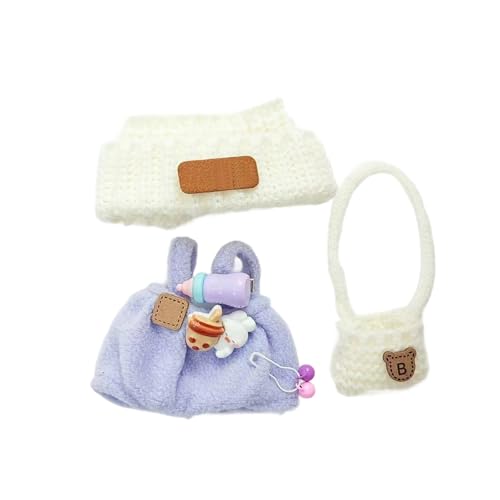 Puppenzubehör Kleidung für Puppen (Keine Puppe) Handgemachte Kleidung für Puppen Outfits für 17cm Sammlerstücke Stilvolle Mode für den Urlaub Puppenhaus Beleuchtung (Purple, 10cm) von Generisch