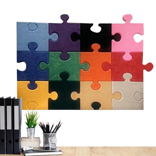Puzzle-Bodenmatte,12-teilige Verbindbare 3D Regenbogenfarben Puzzle Filzmatte - rutschfeste Spieldecke Für Kinder Baby Kleinkinder Wohnzimmer Spielzimmer Kinderzimmer Wanddekoration von Generisch