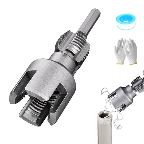 Pvc Pipe Internal & External Thread Tool, Integrated Internal & External Pipe Threading Tool,Pipe Thread Cutting Tool, 1/2" (Dn15) 3/4" (Dn20) Pipe Sizes Rethreading Tool (1/2") von Generisch