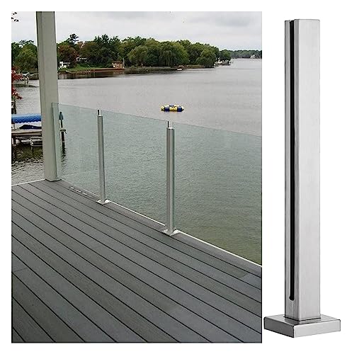 Quadratische Stange aus Edelstahl mit silberfarbenem Glasgeländer für Innen- und Außenbereich, mit Klemme für 10–12 mm dicke Glasscheiben, Balustraden-System Quadratische Stange aus Edelstahl mit silberfarbenem Glasgeländer für Innen- und Außenbereich, mit Klemme für 10–12 mm dicke Glasscheiben, Balustraden-System von Generisch