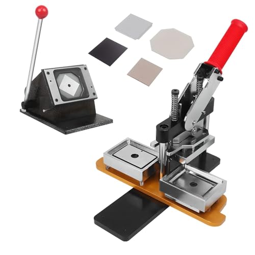 Quadratischer Kühlschrank-Magnetknopfhersteller, 50 mm, DIY-Metall-Abzeichen-Press-Set mit 1000 Teilen Zubehör und quadratischem Schneider, Pin-Abzeichen-Maker für benutzerdefinierte Tasten oder Quadratischer Kühlschrank-Magnetknopfhersteller, 50 mm, DIY-Metall-Abzeichen-Press-Set mit 1000 Teilen Zubehör und quadratischem Schneider, Pin-Abzeichen-Maker für benutzerdefinierte Tasten oder von Generisch