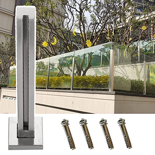 Quadratisches Geländersystem aus Glas und Edelstahl, für den Außenbereich, Terrasse und Terrasse, Balustraden-Set, Klemmen für sichere Zäune, stabile Pfostenmontage Quadratisches Geländersystem aus Glas und Edelstahl, für den Außenbereich, Terrasse und Terrasse, Balustraden-Set, Klemmen für sichere Zäune, stabile Pfostenmontage von Generisch