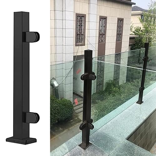 Quadratisches Glasgeländersystem mit Klemme, Stabiler Handlaufpfosten für Treppen Plattformen, Langlebige Metall-Pool-Zaun-Leitplanke für den Innen- und Außenbereich von Generisch