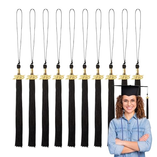 Quasten zum Schulabschluss, 10 Stück, Quasten mit Anhänger, 2025 Congrats Grade Dekorationen, College-Zeremonien, Zubehör mit Kordelschlaufe Quasten zum Schulabschluss, 10 Stück, Quasten mit Anhänger, 2025 Congrats Grade Dekorationen, College-Zeremonien, Zubehör mit Kordelschlaufe von Generisch