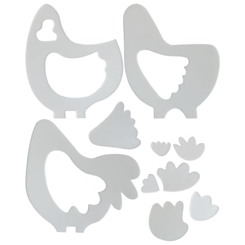 Quilt-Lineal in Hühner-Form, aus Acryl, wiederverwendbar, Handnähzubehör, Schablone für Anfänger, Frauen, Familienaktivitäten von Generisch