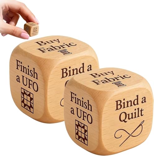 Quilter-Würfel, Entscheidungswürfel aus Holz mit 6 gravierten Quiltaufgaben, Enthusiasten, kreatives Werkzeug für Quilt-Projekte, Holzblöcke, Quilter-Würfel, Nähen, Geschenk für Quilter, Näher, 2 Quilter-Würfel, Entscheidungswürfel aus Holz mit 6 gravierten Quiltaufgaben, Enthusiasten, kreatives Werkzeug für Quilt-Projekte, Holzblöcke, Quilter-Würfel, Nähen, Geschenk für Quilter, Näher, 2 von Generisch