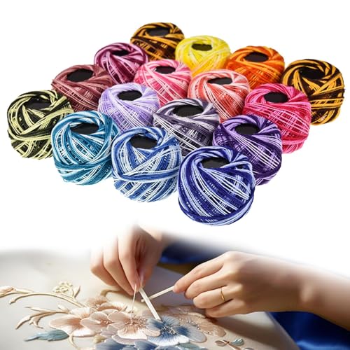 Quiltgarn-Set – Stickgarn-Bälle, Stick-Häkelgarn, buntes Häkelgarn, segmentierte Färbefäden für handgefertigte Bastelarbeiten, Nähprojekte, Bastelbedarf zu Hause Quiltgarn-Set – Stickgarn-Bälle, Stick-Häkelgarn, buntes Häkelgarn, segmentierte Färbefäden für handgefertigte Bastelarbeiten, Nähprojekte, Bastelbedarf zu Hause von Generisch