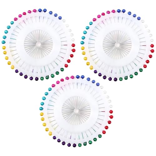 Quiltnadeln, Nähen, Schal, Hijab, Perlglanz, gerade, bunte Kopf, Stoff, lose Schneiderei, Basteln, Blumendekoration (3er-Pack) von Generisch