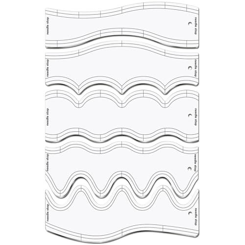 Quiltschablonen-Lineal – Quilt-Vorlagen, Acryl-Wellen-Lineal, Nähvorlagen, klares Näh-Patchwork-Lineal, Nähwerkzeuge, Quiltvorlagen von Generisch