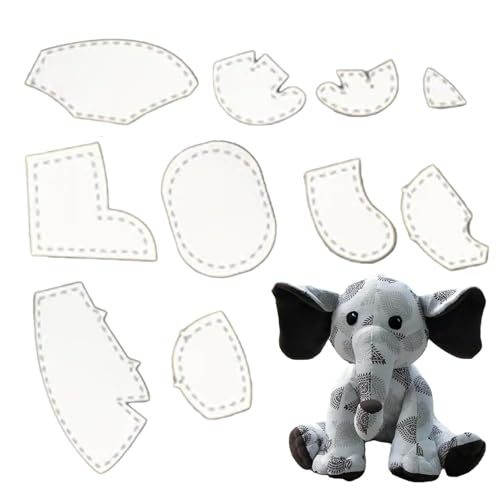 Quiltschablonen-Set aus Acryl – Memoryy Animal Lineal, Elefantenmuster, Quilt-Schablone, niedliches Tier-Acryl-Schneideset, Erinnerungs-Bastelvorlage, Nähwerkzeug-Set von Generisch