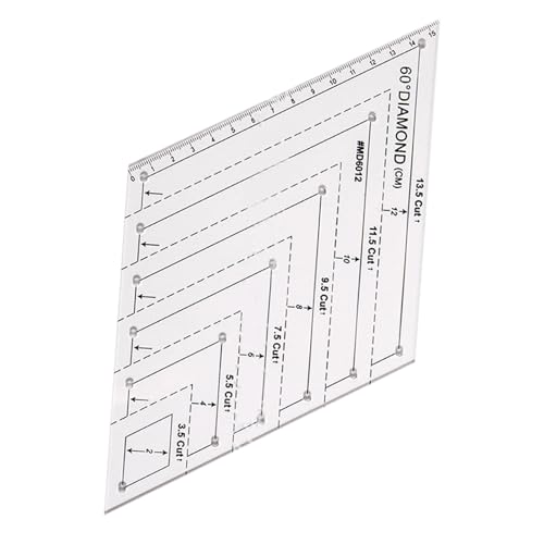 Quiltvorlagen, Acryl -Lineal -Design, 1PC, Diamond Schneidwerkzeug, Kostenlose Bewegungsgewebeschablonen -Kit, Transparente Kantenmarkierungen, Für Textile Stickerei von Generisch