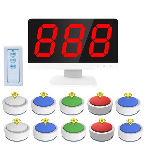 Quizspiel Buzzer System mit Fernbedienung & Monitor, inklusive 4 Summer für Spielshows, Schulwettbewerbe und Party-Quiz Quizspiel Buzzer System mit Fernbedienung & Monitor, inklusive 4 Summer für Spielshows, Schulwettbewerbe und Party-Quiz von Generisch