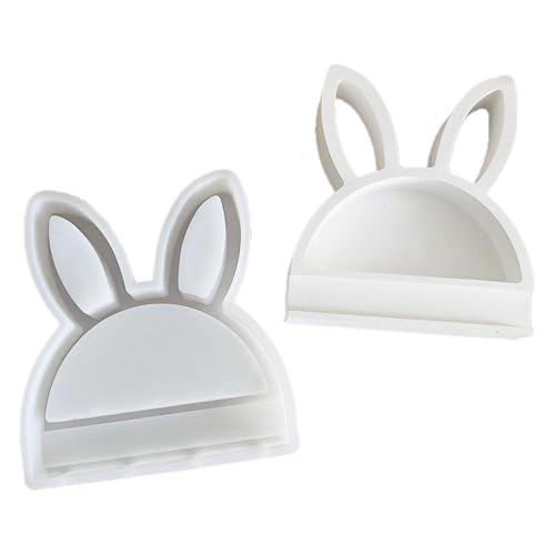 Rabbit Silicone Mold, Bunny Candle Mould, 7.6x6.89 Inches Semicircular Soap Resin Mold, Quick Release Animal Shape, Flexible Casting Tool, Ideal for Home Decoration and Craft Art von Generisch