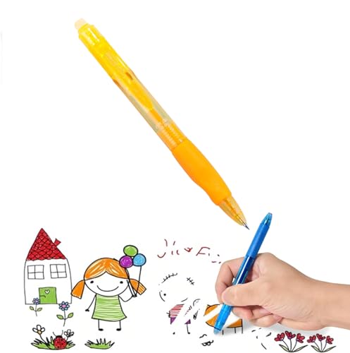 Radierbarer Kugelschreiber mit Radiergummi Gelstifte Bunt 0.5mm Tintenroller Radierbar Radierbarer Gelschreiber Radierstift Löschbarer Gelschreiber für Schulsachen Bürobedarf Studenten Hellgelb von Generisch