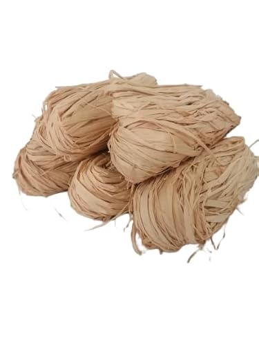 Raffia Bast, natur, 5x 50g Bund - Bindebast, Gartenbast, Raffiaband, Raphia Bündchen, Bindebast, Gärtnerbast, Veredelungsbast, Rafia, Raffiafaser von Generisch