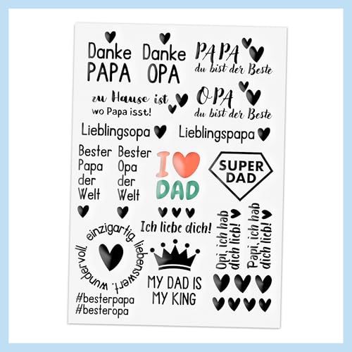 Randlose Rub-On Sticker zum Vatertag, DIN A5, für Keramik, Glas, glatte Oberflächen Randlose Rub-On Sticker zum Vatertag, DIN A5, für Keramik, Glas, glatte Oberflächen von Generisch