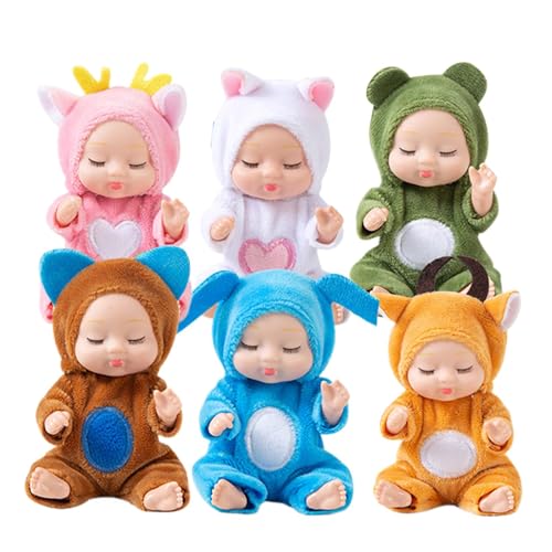 Realistische schlafende Puppen – 6 x schlafende niedliche Spielzeug, 7,6 cm, Reborn-Puppe, realistische Reborn-Puppe, Sammelfiguren, Pretend Play mit weicher Kleidung für Kinderwagen, Schlafzimmer Realistische schlafende Puppen – 6 x schlafende niedliche Spielzeug, 7,6 cm, Reborn-Puppe, realistische Reborn-Puppe, Sammelfiguren, Pretend Play mit weicher Kleidung für Kinderwagen, Schlafzimmer von Generisch