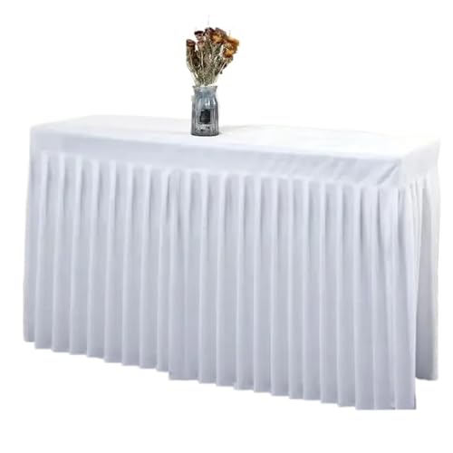 Rechteckige Konferenz-Tischdecke und Rock, ideal für Veranstaltungen, Hochzeiten, Bankette, Premium-Tischdecken (Farbe 4, 180 x 60 x 75 cm) – langlebiges und elegantes Design von Generisch