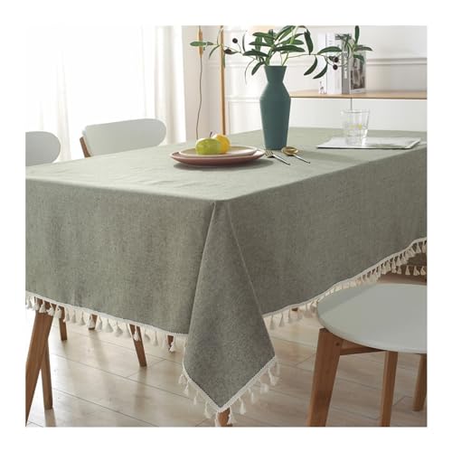 Rechteckige Tischdecke, 140 x 220 cm, elegant, waschbar, Polyester-Baumwolle mit Quasten, ideal für Picknicks, Partys, Essen und Heimdekoration. Rechteckige Tischdecke, 140 x 220 cm, elegant, waschbar, Polyester-Baumwolle mit Quasten, ideal für Picknicks, Partys, Essen und Heimdekoration. von Generisch