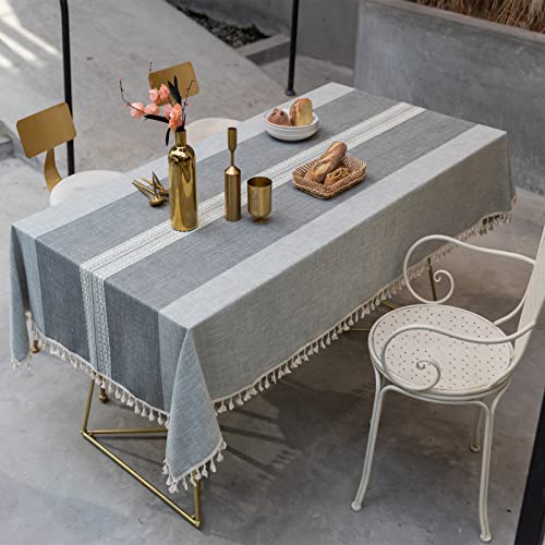 Rechteckige Tischdecke, 90 x 300 cm, waschbar, Baumwollleinen, lichtbeständig, leicht zu reinigen, perfekt für Esszimmer oder Küche von Generisch