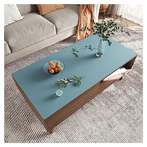 Rechteckige Tischdecke, wasserdicht, schmutzabweisend, Polyurethan, Anti-Verbrennungsschutz für große Ess- oder Couchtische (85 x 135 cm), Hellblau, perfekt als Heimdekoration von Generisch
