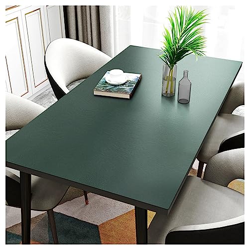 Rechteckige Tischdecke aus Kunstleder, wasserdicht, öldicht, hitzebeständig, 2 mm dick, Esstischschutz, abwischbar, Vinyl-Tischmatte für Küche (90 x 150 cm, Grün) von Generisch