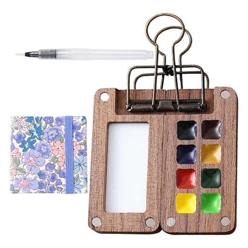 Reise, tragbare 8 Rastern, kleines Aquarell-Farbset aus mit Clip-Farb-, Skizzenbuch-Palette für Wasserfarbe, Gouache, Acrylfarbe Reise, tragbare 8 Rastern, kleines Aquarell-Farbset aus mit Clip-Farb-, Skizzenbuch-Palette für Wasserfarbe, Gouache, Acrylfarbe von Generisch