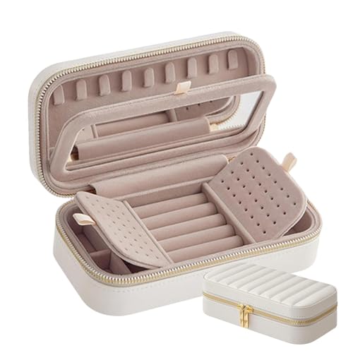 Reise-Schmuckkoffer, Reise-Schmuck-Leder-Organizer, Schmuck-Aufbewahrungsbox, Reise-Schmuckschatullen für Mutter, Mädchen, Freundin, Liebhaber von Generisch
