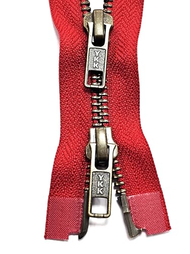Reißverschluss 2-Wege teilbar Metall 6mm brüniert 70cm rot Reißverschluss 2-Wege teilbar Metall 6mm brüniert 70cm rot von Generisch
