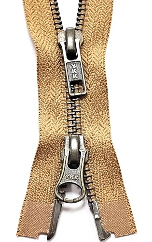 Reißverschluss 2-Wege teilbar Metall 6mm brüniert 80cm gold-braun Reißverschluss 2-Wege teilbar Metall 6mm brüniert 80cm gold-braun von Generisch
