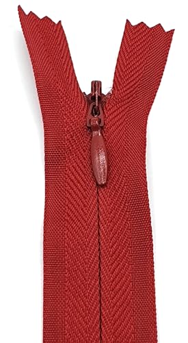 Reißverschluss Nahtverdeckt 22cm / 40 cm / 60 cm (059 Rubinrot, 22 cm) von Generisch