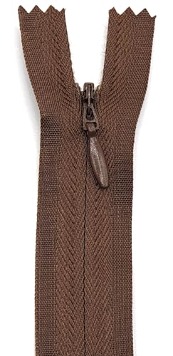 Reißverschluss Nahtverdeckt 22cm / 40 cm / 60 cm (568 Nussbraun, 40 cm) von Generisch