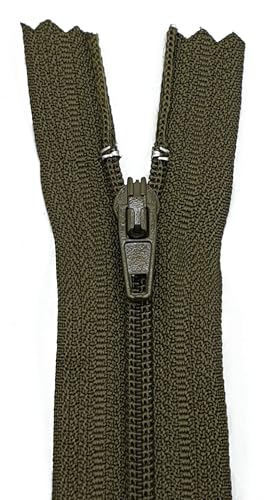 Reißverschluss Nichtteilbar für Hose, Rock 20cm / 40 cm / 60 cm (305 Olivgrün, 20 cm) von Generisch