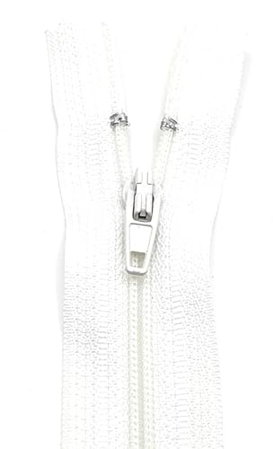 Reißverschluss Nichtteilbar für Hose, Rock 20cm / 40 cm / 60 cm (501 Weiß, 20 cm) von Generisch