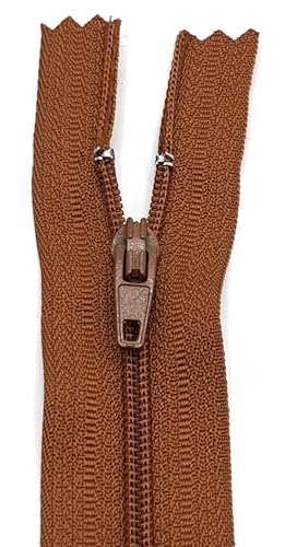 Reißverschluss Nichtteilbar für Hose, Rock 20cm / 40 cm / 60 cm (859 Braun, 40 cm) von Generisch