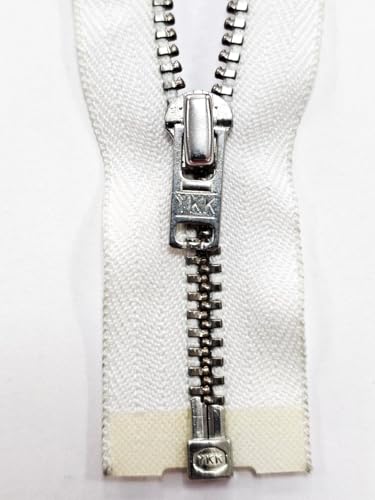 Reißverschluss teilbar Metall 3mm fein silber Verzahnung 65cm weiss Reißverschluss teilbar Metall 3mm fein silber Verzahnung 65cm weiss von Generisch