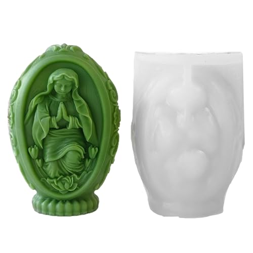 Religiöse Jungfrau Maria Seifenform, Ostern Silikonform zur Kerzenherstellung | -Seifenherstellungsform Jungfrau Maria aus Silikon,Osterstatuen-Herstellungsform für Fondant, Skulptur, Gips, Kunsthar Religiöse Jungfrau Maria Seifenform, Ostern Silikonform zur Kerzenherstellung | -Seifenherstellungsform Jungfrau Maria aus Silikon,Osterstatuen-Herstellungsform für Fondant, Skulptur, Gips, Kunsthar von Generisch