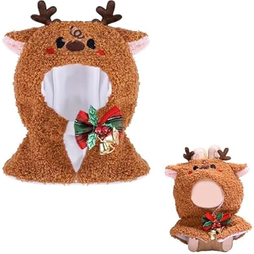 Rentier-schal Puppenkleidung, Plüsch Puppenkleidung, Kleiderset, Bequemer U mhang, Kleidung für Accessoires, SWeihnachtsschal (Puppe Nicht im Lieferumfang enthalten) (Coffee, One Size) von Generisch