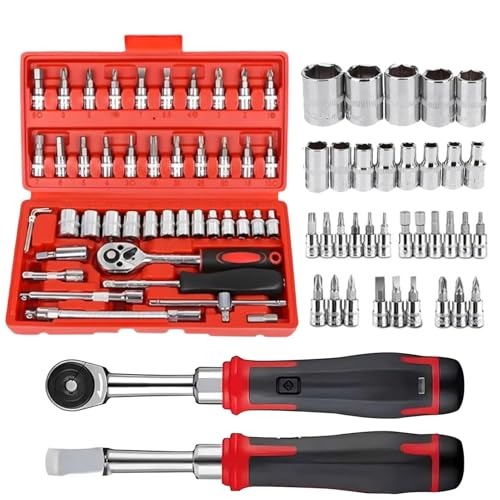 Reparaturwerkzeug-Set – 46-teiliges mechanisches Werkzeugset für manuelle Reparaturen von Fahrzeugen, ideal für Zuhause, Reisen und Wohnung Reparaturwerkzeug-Set – 46-teiliges mechanisches Werkzeugset für manuelle Reparaturen von Fahrzeugen, ideal für Zuhause, Reisen und Wohnung von Generisch